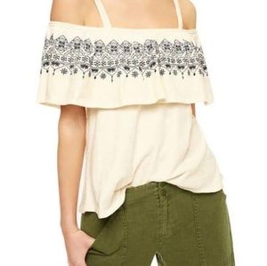 Sanctuary Embroidered off the Shoulder 